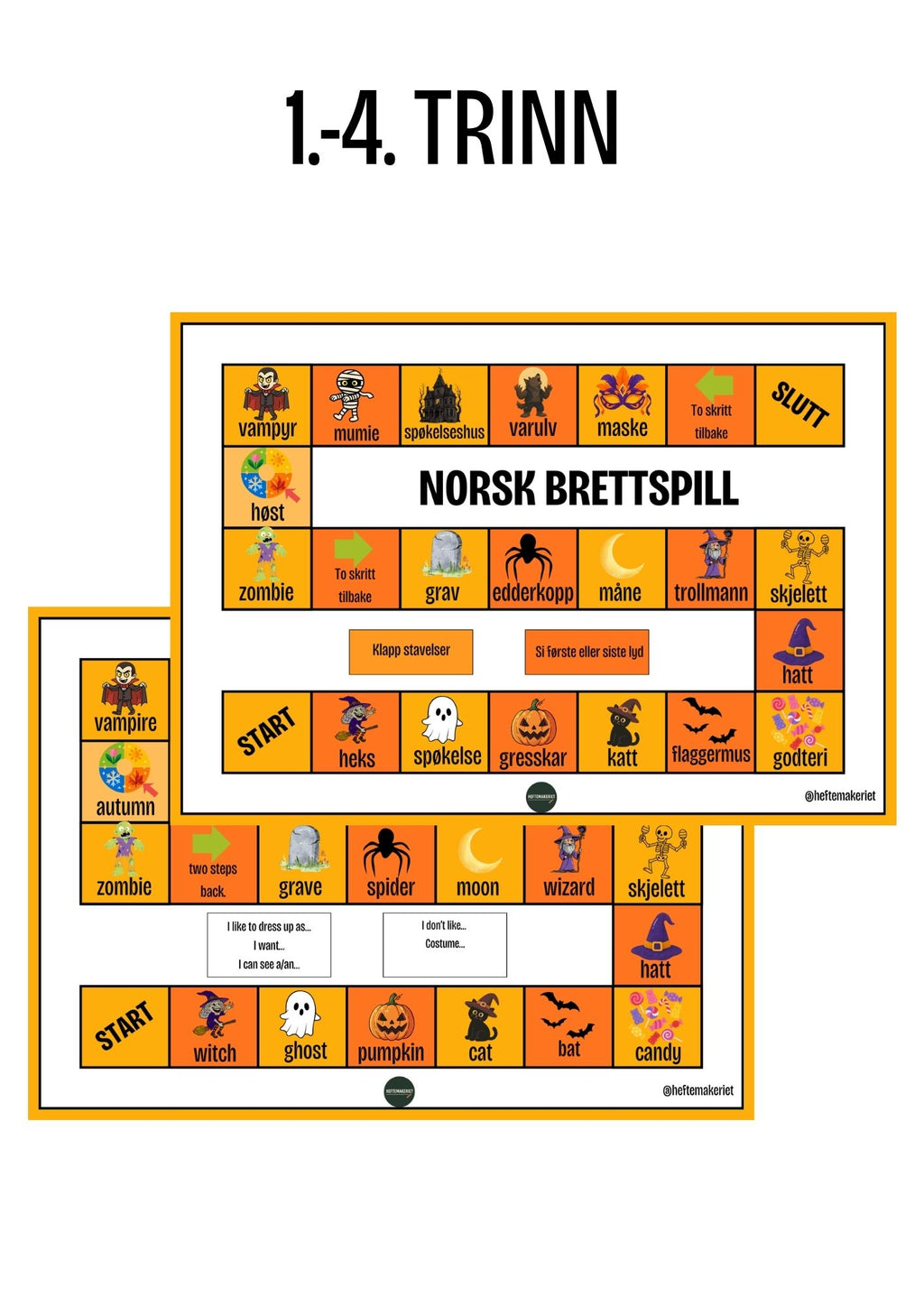 Gratis: Halloween brettspill Norsk/Engelsk – Heftemakeriet